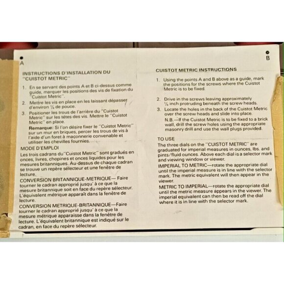 Vintage Cuistotmetric Dial Metric Converter England Imperial to metric converter - Picture 4 of 5